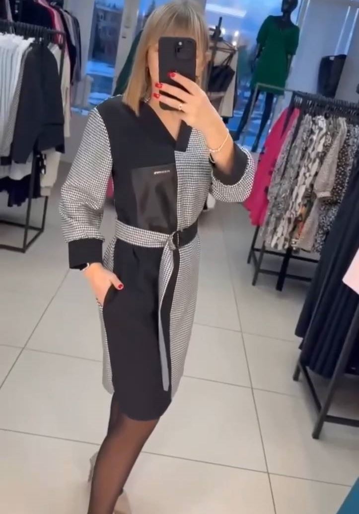 Стильна комбінована сукня